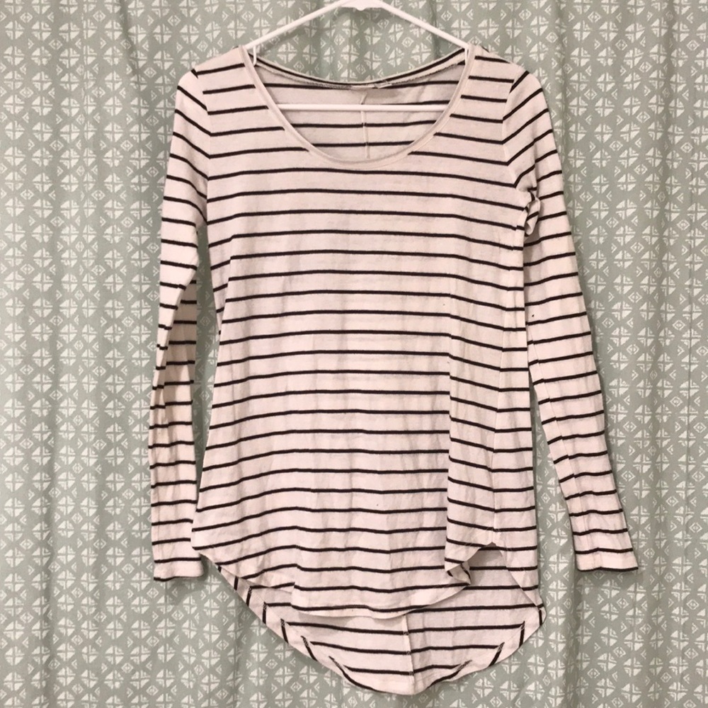 Black and white striped long sleeve top